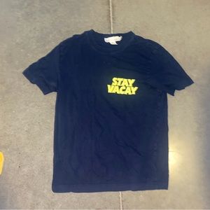 H&M Graphic Tee Shirt Mens Size Large Navy Blue Short Sleeve Casual